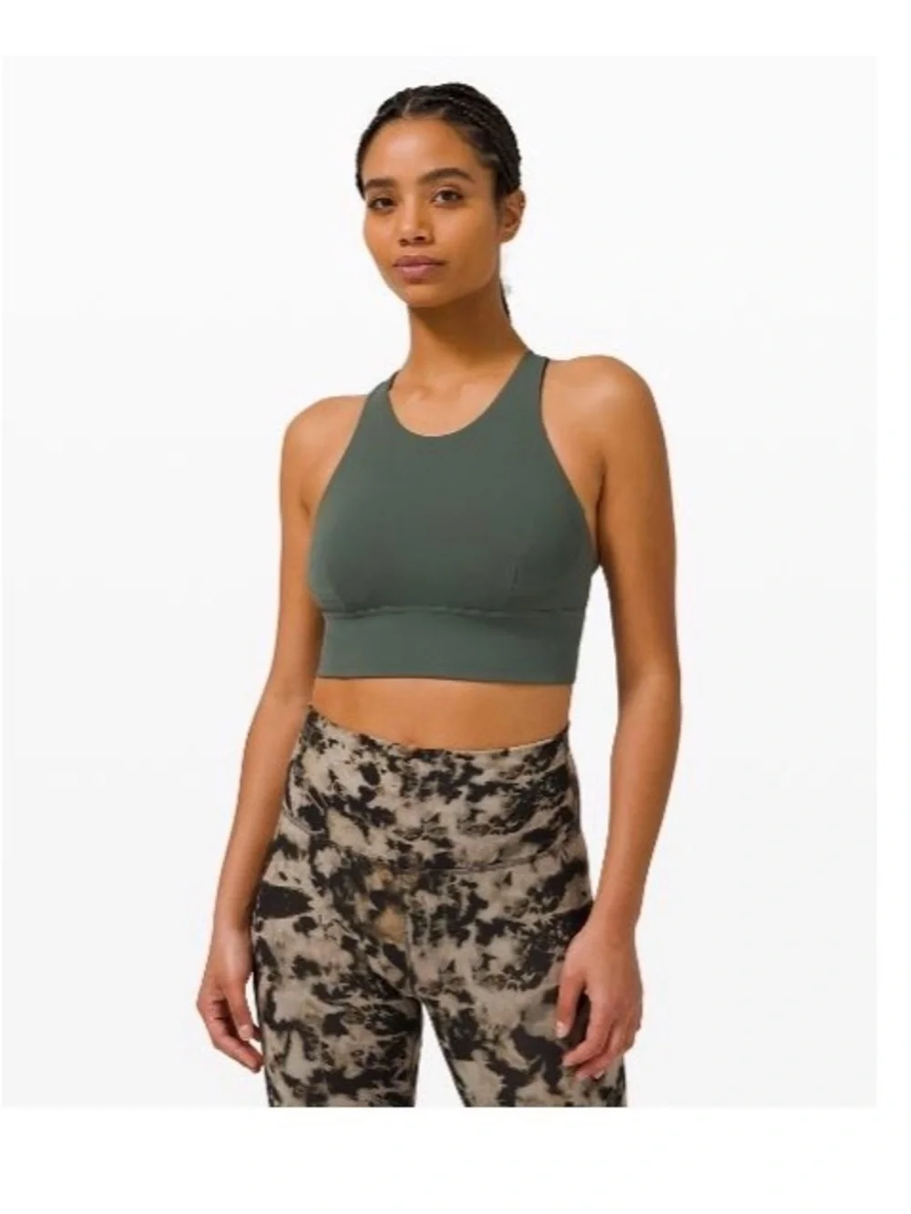 lululemon athletica Deep Olive Green Scoop Neck Sports Bra